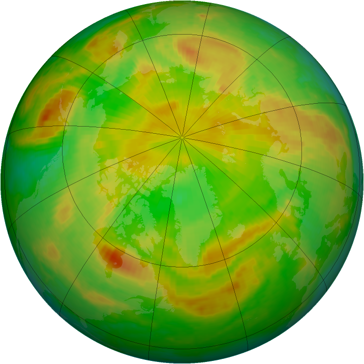 Arctic ozone map for 05 June 2003